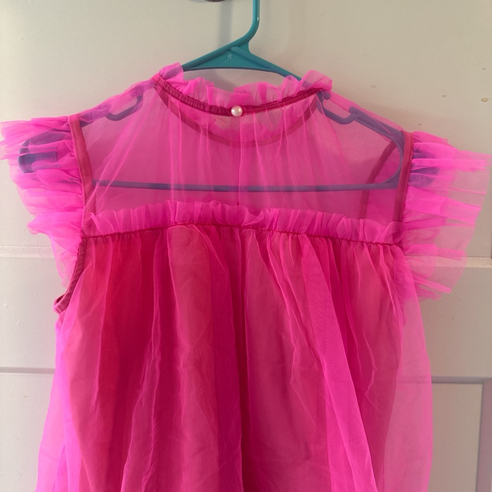 SHEIN Pink Ruffle Blouse - Picture 5 of 5